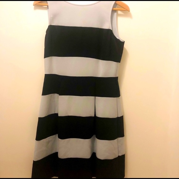 LOFT Navy & Light Blue Striped Dress - Picture 1 of 3